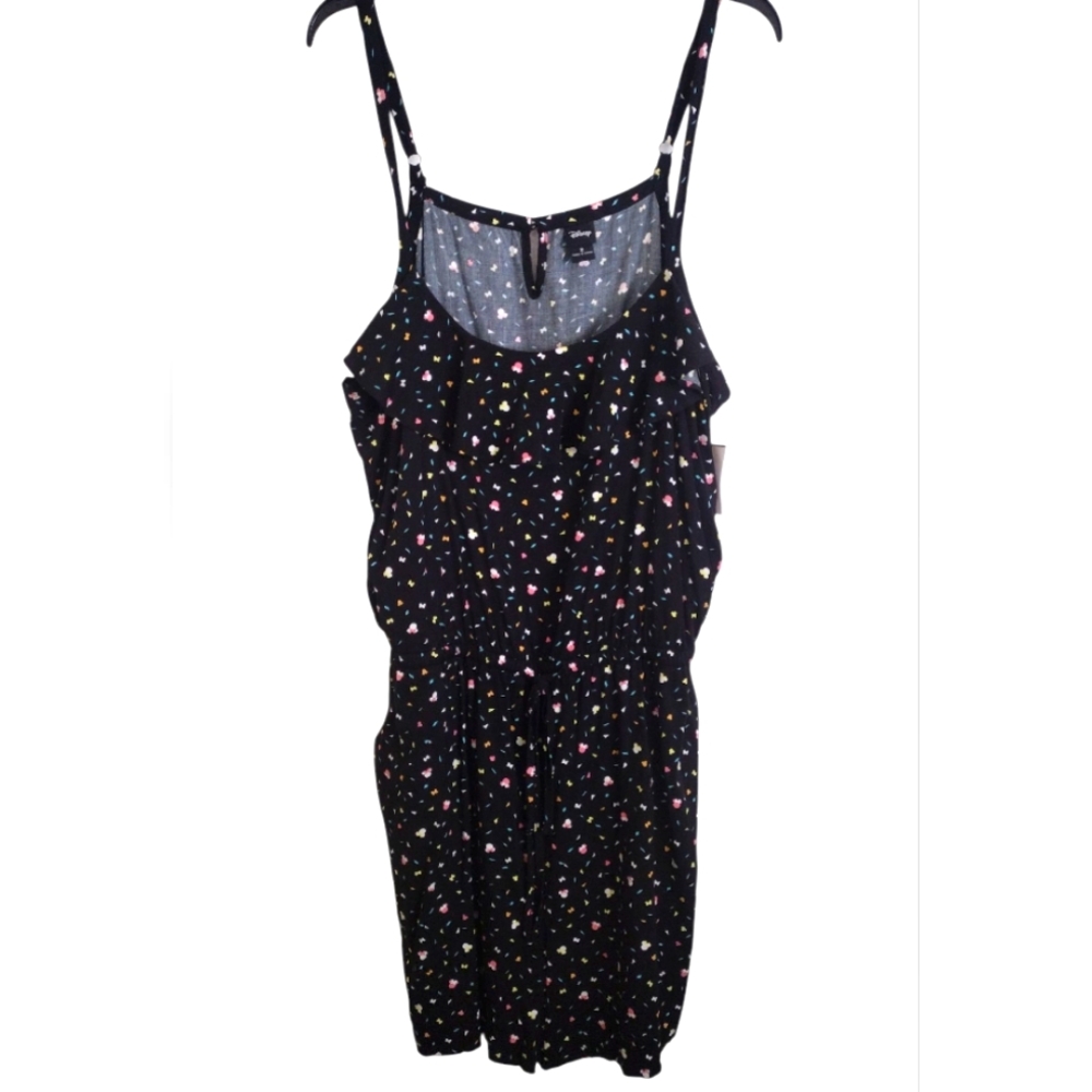 Torrid Disney Black Romper Multicolor Minnie Mouse Icon Confetti Print Size 2 2X